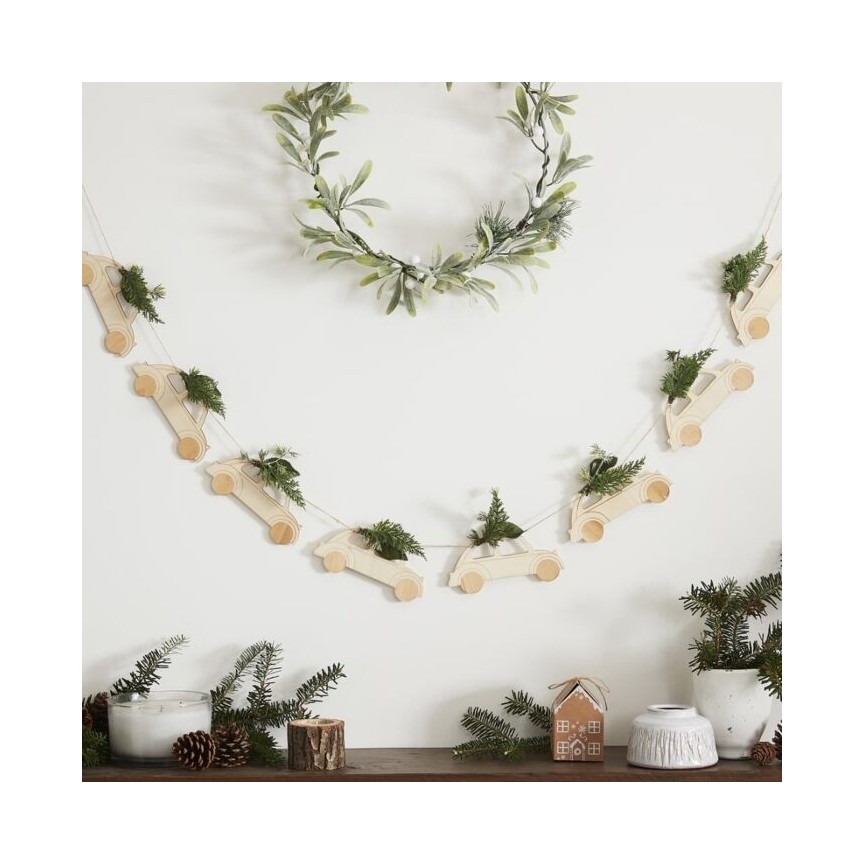 Wooden Car Christmas Tree Garland