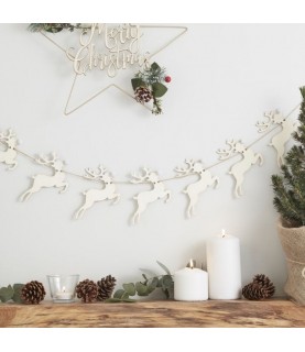 Deer Shaped Wooden Christmas Bunting
