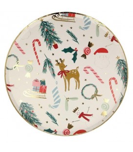 Festif Motif Christmas Dinner Plates