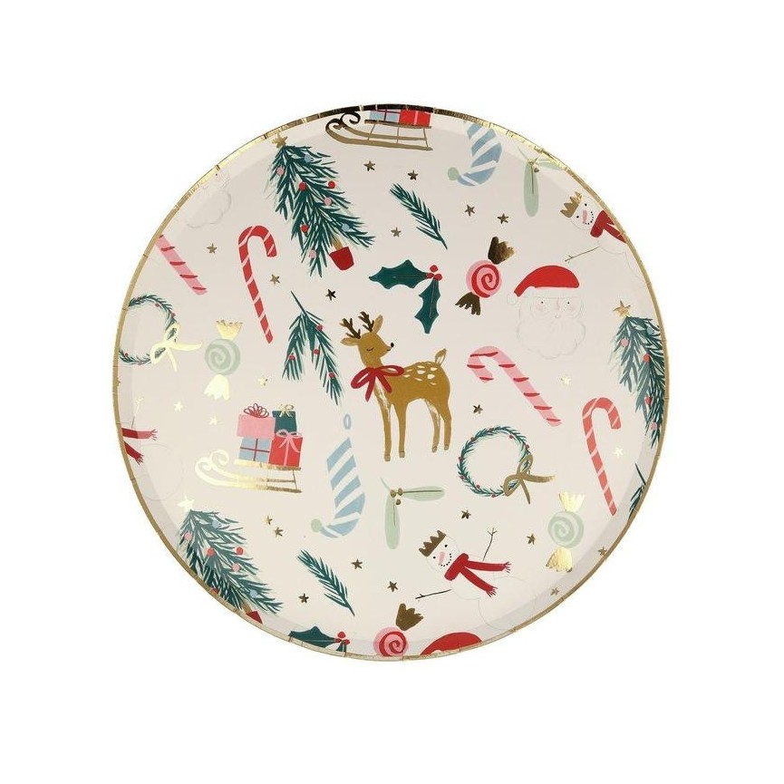 Festif Motif Christmas Dinner Plates