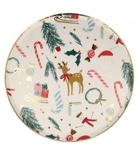 Festif Motif Christmas Dinner Plates