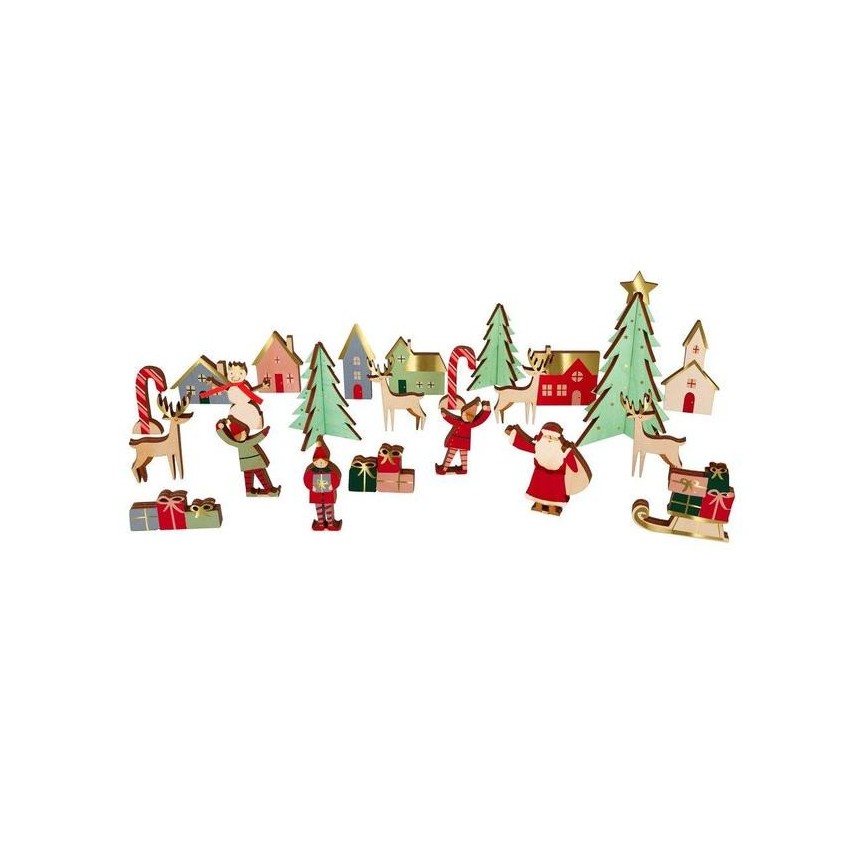 Festive Village Wooden Advent Calendar - Meri Meri