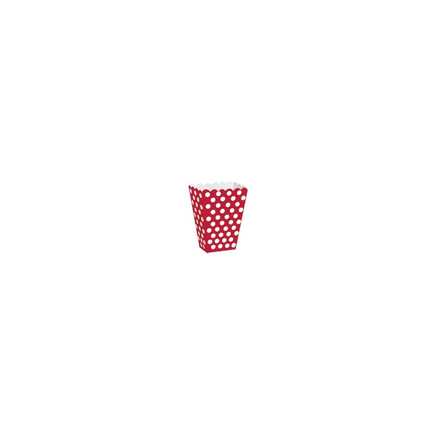 8 Red Polka Dots Treat Boxes