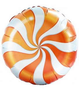 Ballon Aluminium Candy Cane Swirl Orange