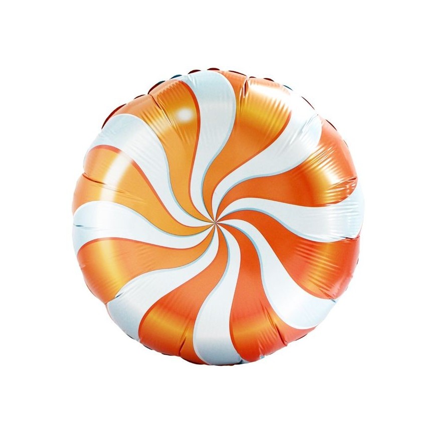 Ballon Aluminium Candy Cane Swirl Orange Ballon Aluminium Candy Cane Swirl Orange
