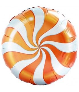 Ballon Aluminium Candy Cane Swirl Orange