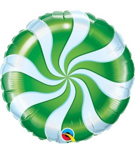 Candy Cane Swirl Green Folienluftballon