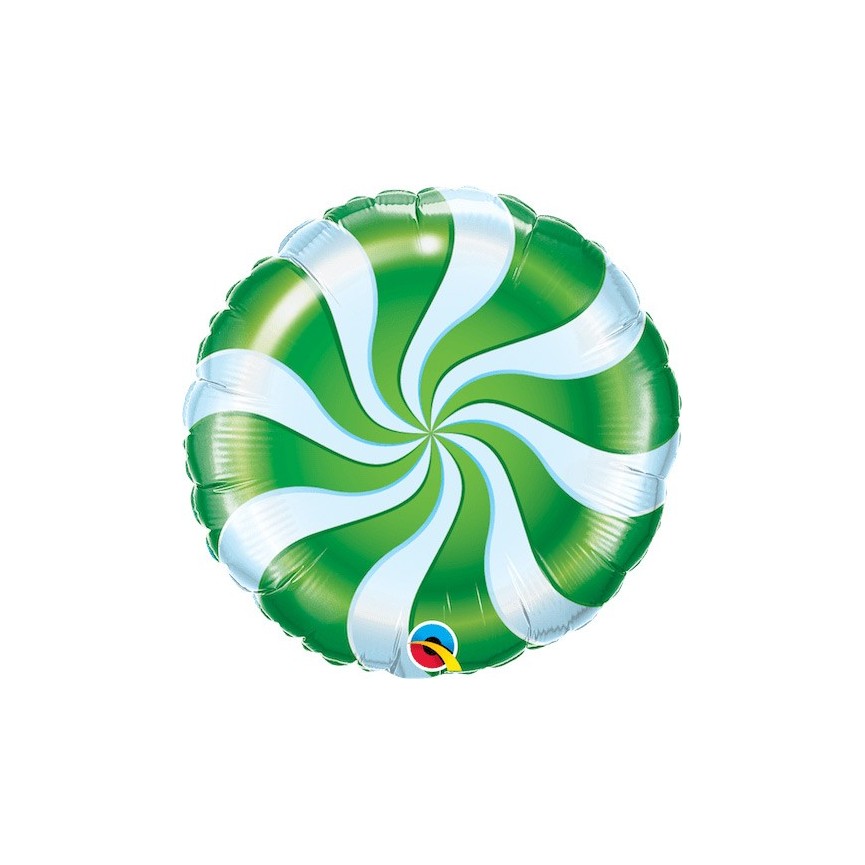 Candy Cane Swirl Green Folienluftballon