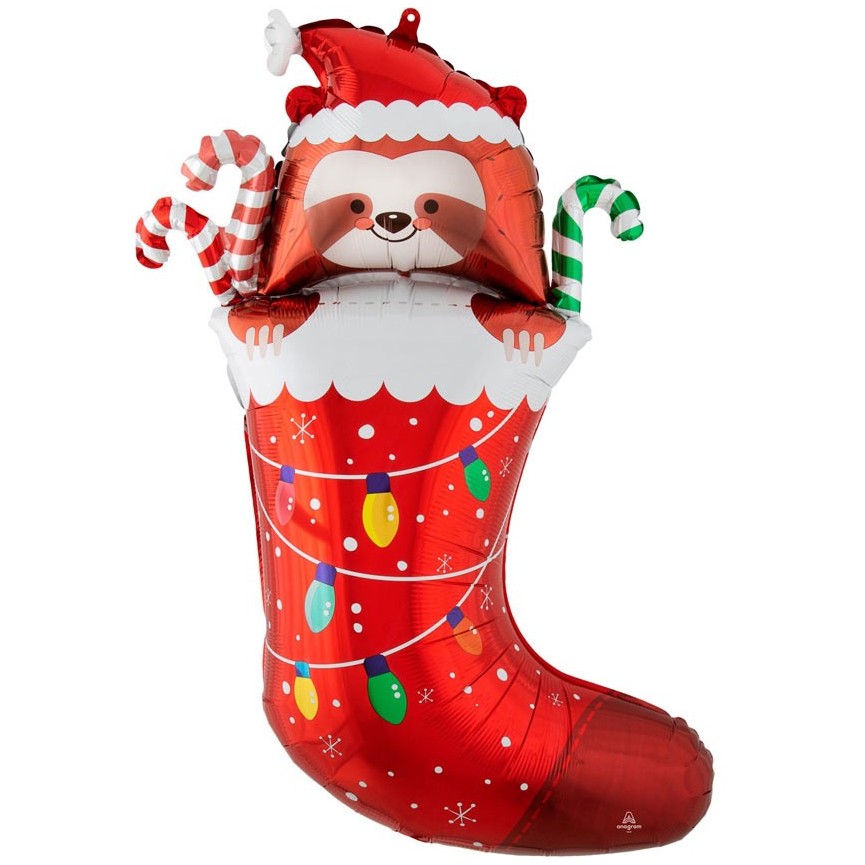 Christmas Sloth -Folienluftballon