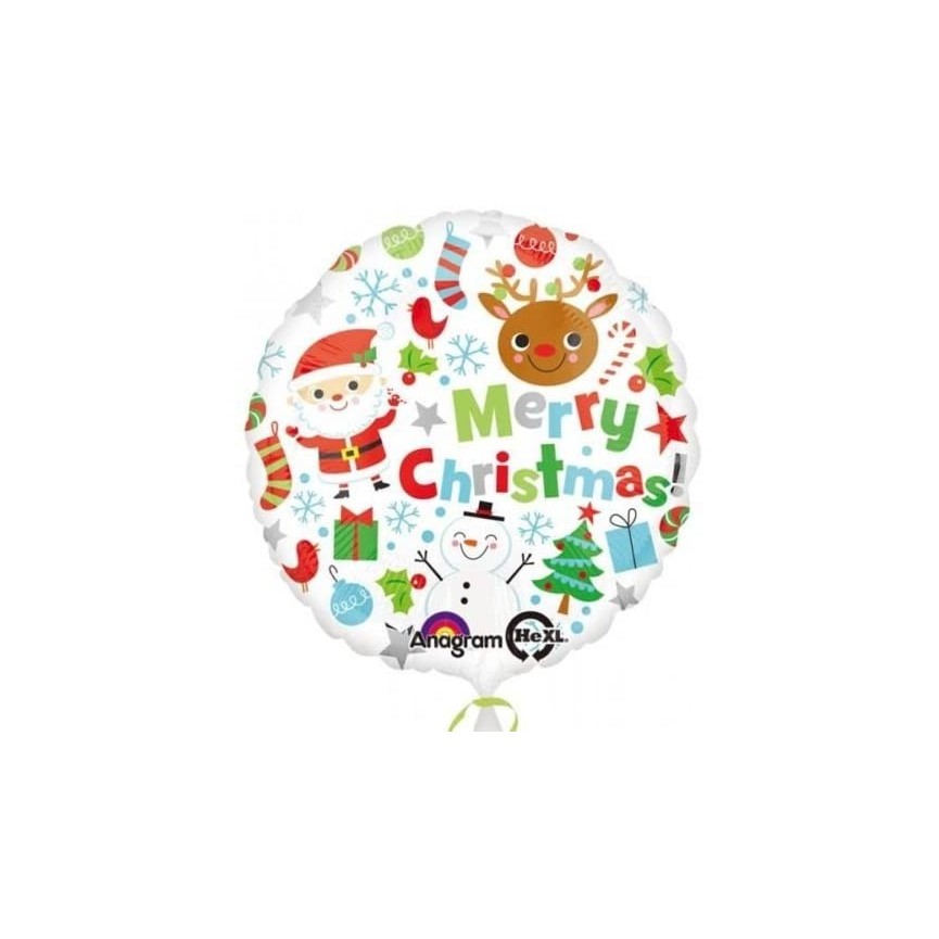 Merry Christmas Icons Foil Balloon