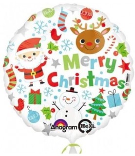 Merry Christmas Icons Foil Balloon