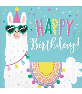 Lama Party Servietten Happy Birthday
