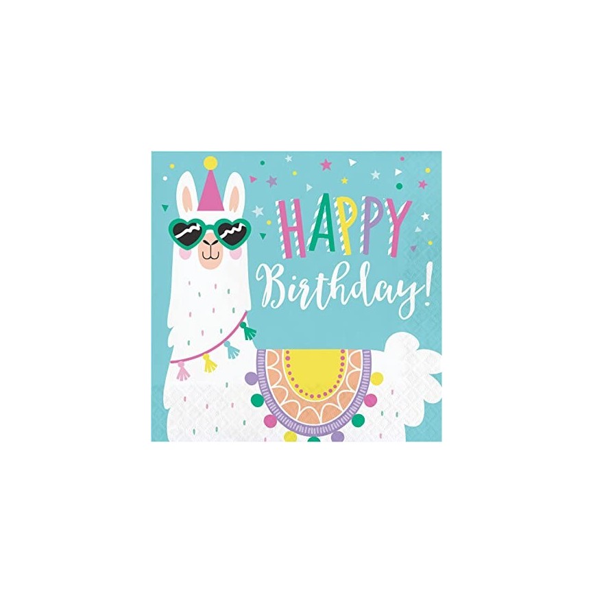 Llama Party Napkins Happy Birthday