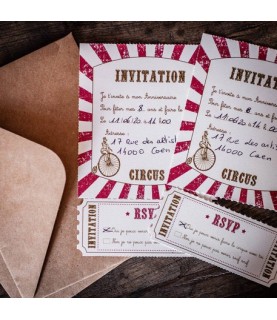 Invitations Circus Straws