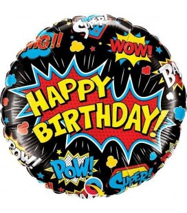 Super Hero Birthday Mylar Balloon
