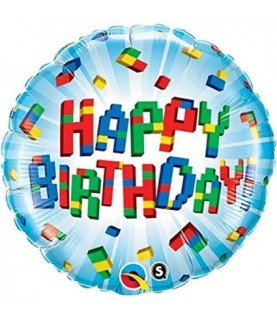 Mylar Balloon Happy Birthday Blocks