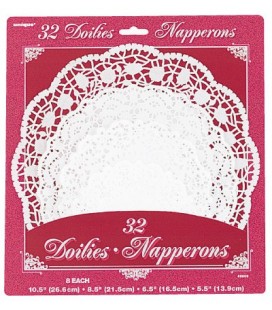 32 Assorted Doilies