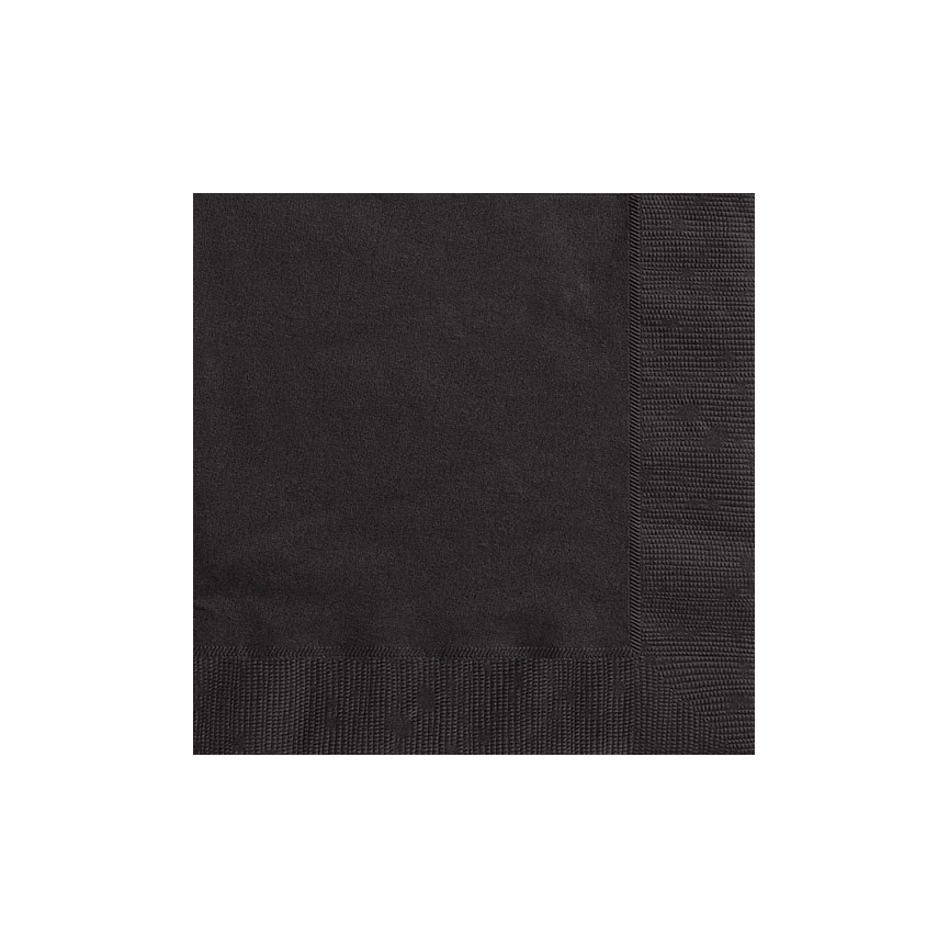 20 Black Lunch Napkins