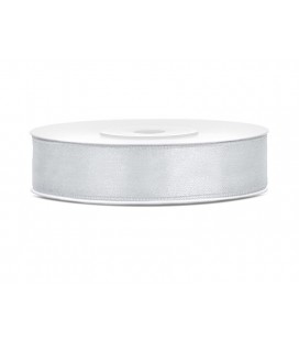 Silver Satin Ribbon 12mm/25m
