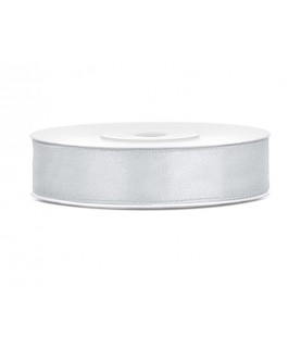 Silver Satin Ribbon 12mm/25m