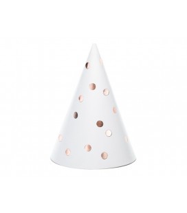 6 Chapeaux Pointus Blanc & Rose Gold