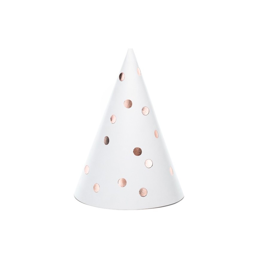 6 Chapeaux Pointus Blanc & Rose Gold