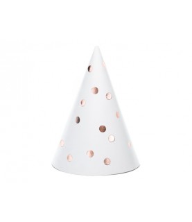 6 Chapeaux Pointus Blanc & Rose Gold
