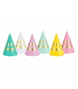 6 Happy Birthday Mix Party Hats