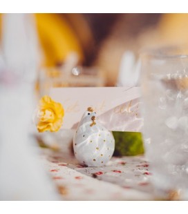6 Tischkarten aus Glas mit Gänseblümchen