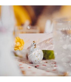 2 Gold Glitter Polka Dot Hen Place Cards Holders