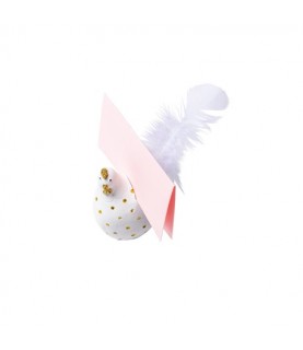 2 Gold Glitter Polka Dot Hen Place Cards Holders