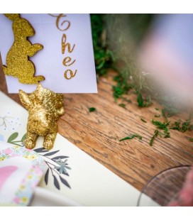 6 Tischkarten aus Glas mit Gänseblümchen