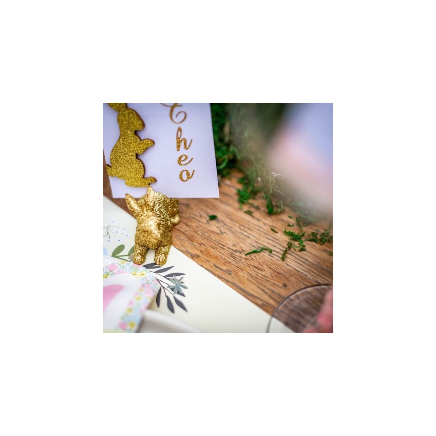 2 Gold Glitter Bunny Place Cards Holders 2 Gold Glitter Bunny Place Cards Holders