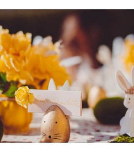 6 Tischkarten aus Glas mit Gänseblümchen