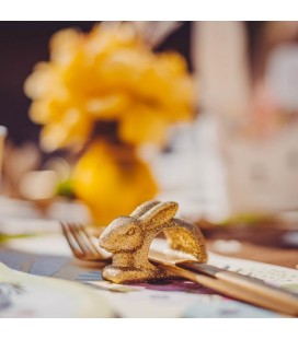 2 Gold Glitter Bunny Napkin Rings