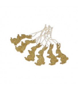 6 Glitter Bunny Tags