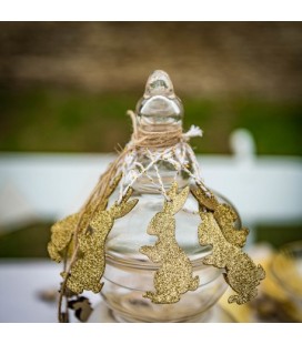 6 Etiquettes Lapin Glitter