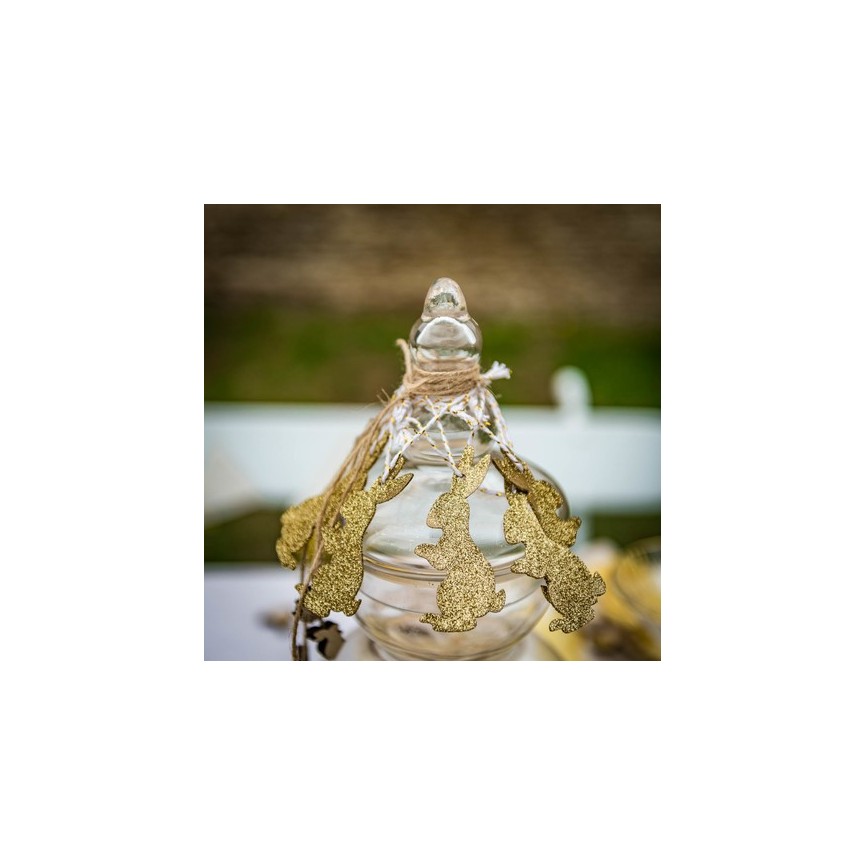 6 Etiquettes Lapin Glitter 6 Etiquettes Lapin Glitter
