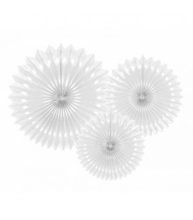 3 White Paper Fans