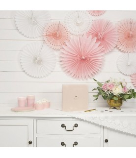 3 White Paper Fans