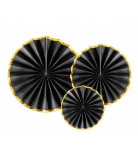 3 Rosettes Noir & Or