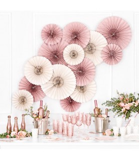 3 Beige Paper Rosettes