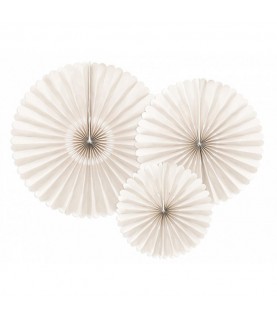 3 Beige Paper Rosettes