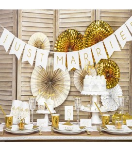 3 Gold Paper Rosettes