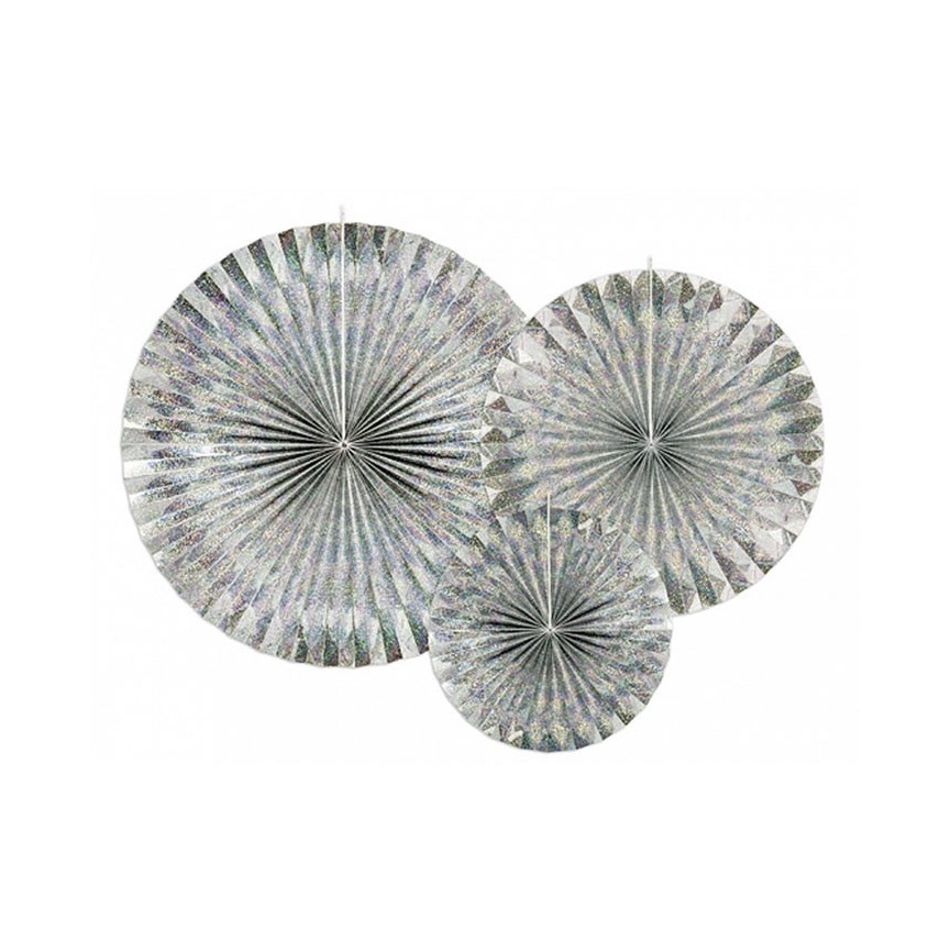 3 Holographic Paper Rosettes