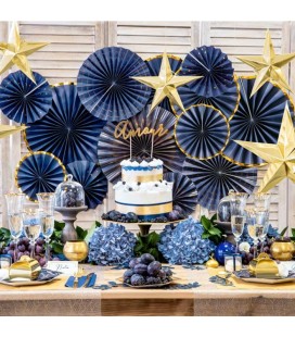 3 Rosaces Bleu Marine