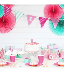 3 Tiffany Blue Paper Rosettes