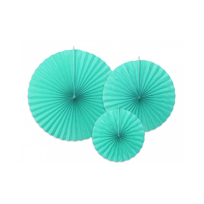 3 Tiffany Blue Paper Rosettes