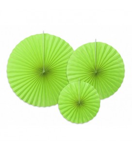3 Green Paper Rosettes
