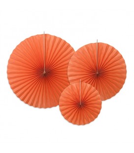 3 Brick Orange Paper Rosettes